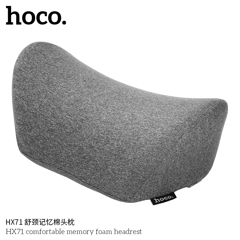 หมอนรองคอเมมโมรี่โฟม HOCO HX71 สีเทา พร้อมสายคาดเบาะในตัว_2